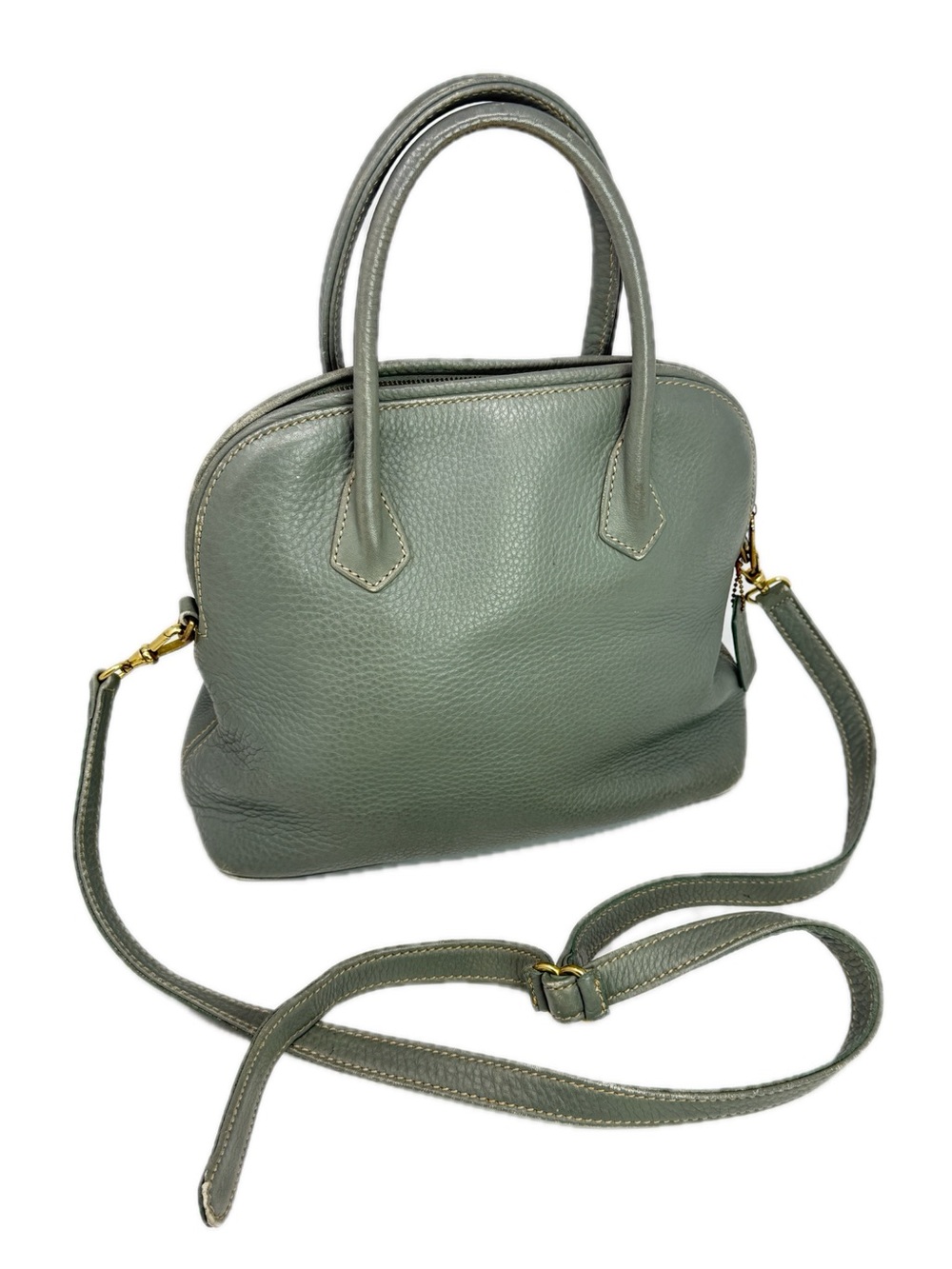 COACH Sonoma Satchel Natural Grain Leather Italy 4921 Sage Green Vintage 1996